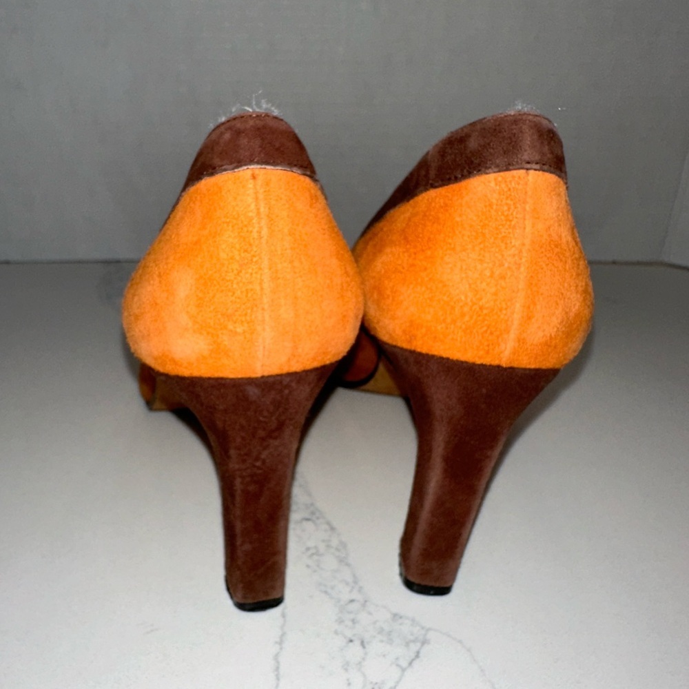 Cianni Vintage Suede Color block Pumps Size 7 - Picture 7 of 10
